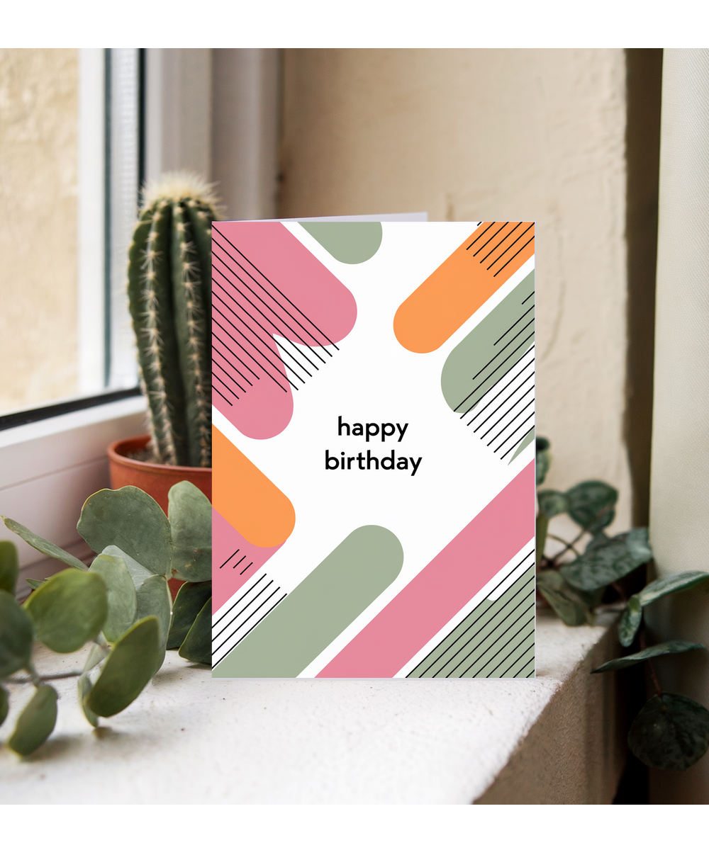 Geometric Pattern with Colorful Highlights