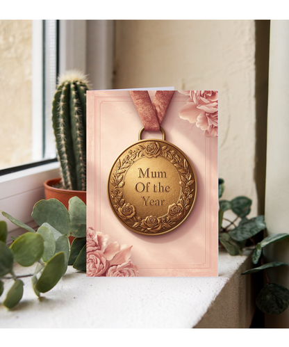 Mum of the year medal card