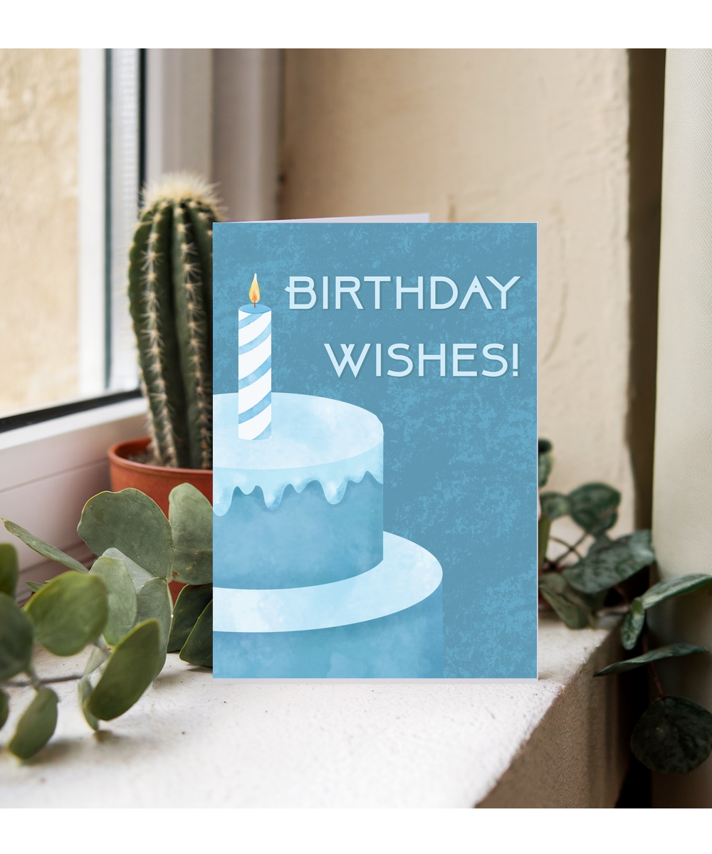 Happy Birthday blue cake wishes