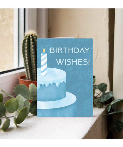 Happy Birthday blue cake wishes