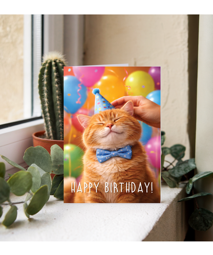 Happy Birthday Ginger Party Cat