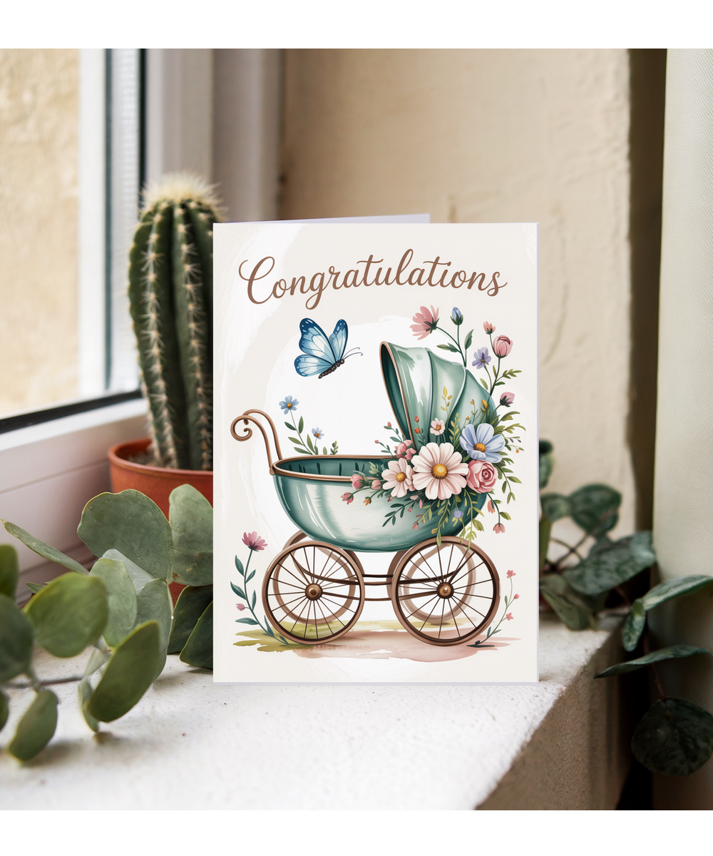 Congratulations floral pram