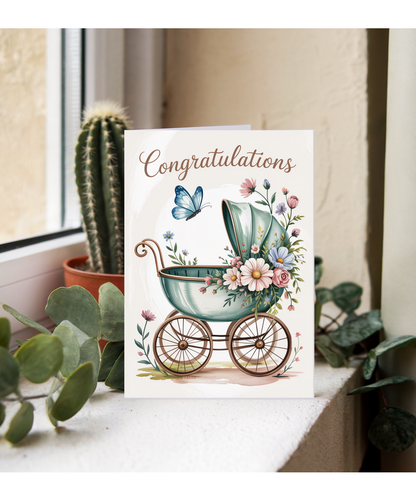 Congratulations floral pram