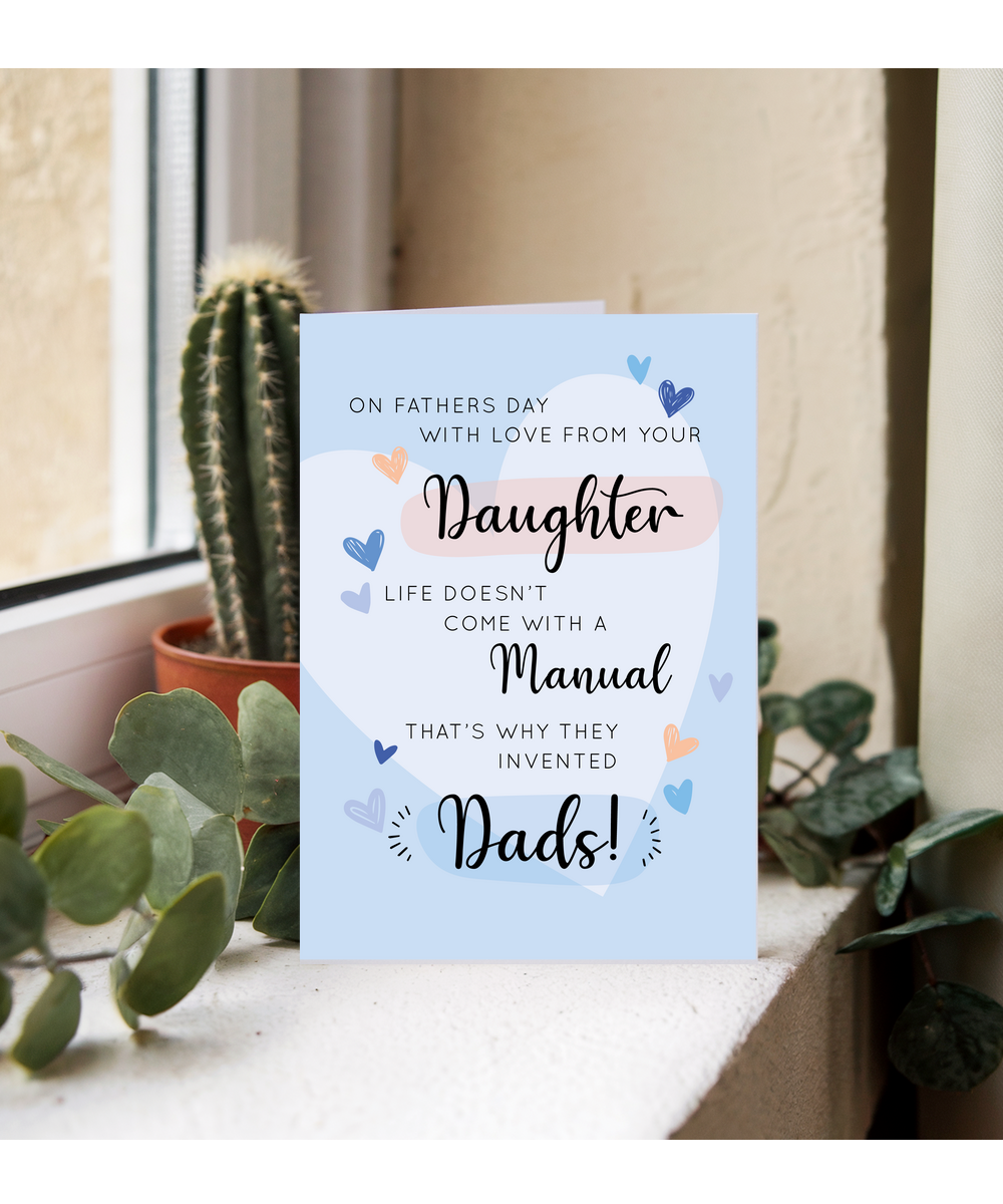 Happy Fathers Day Card Heartfelt Message from Daughter for Dad Grandad Husband