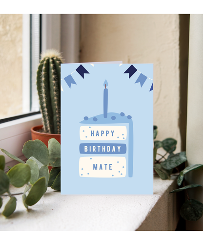 minimalistic male blue Happy Birthday mate