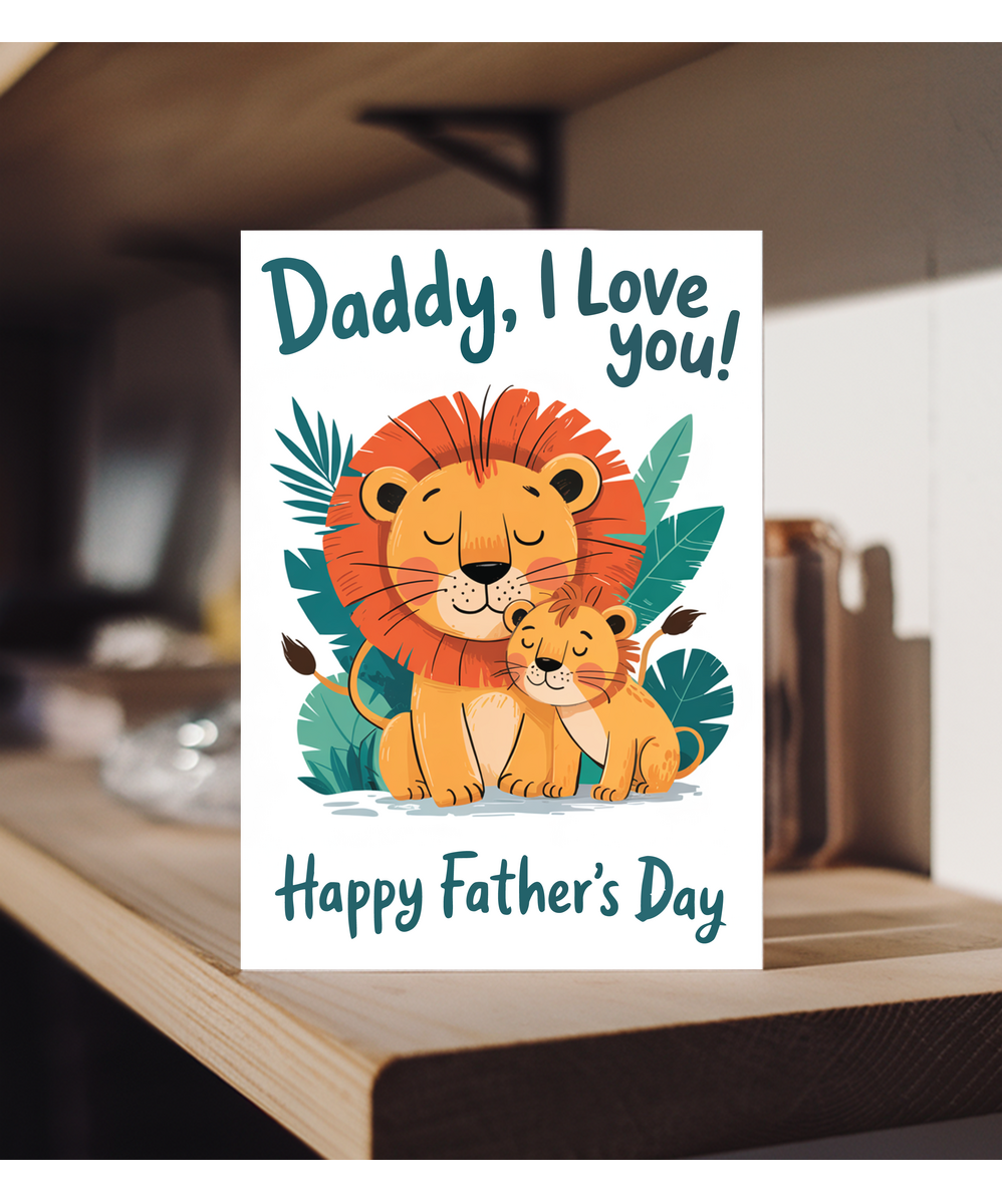 father's day card daddy lion and cub