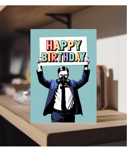 Happy Birthday Card Stencil man card for him