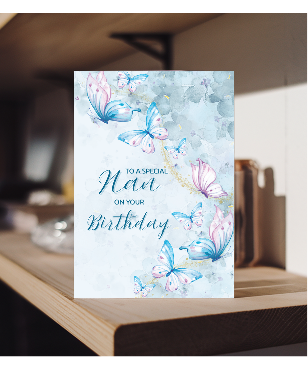 To a special nan on your birthday, butterfly