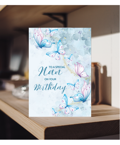 To a special nan on your birthday, butterfly