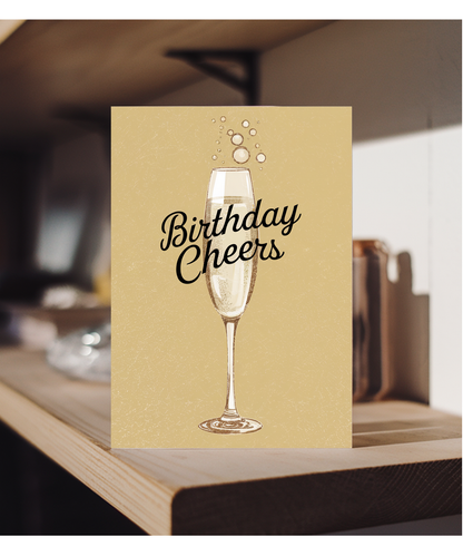 Birthday Cheers Card for her champagne flute 50th