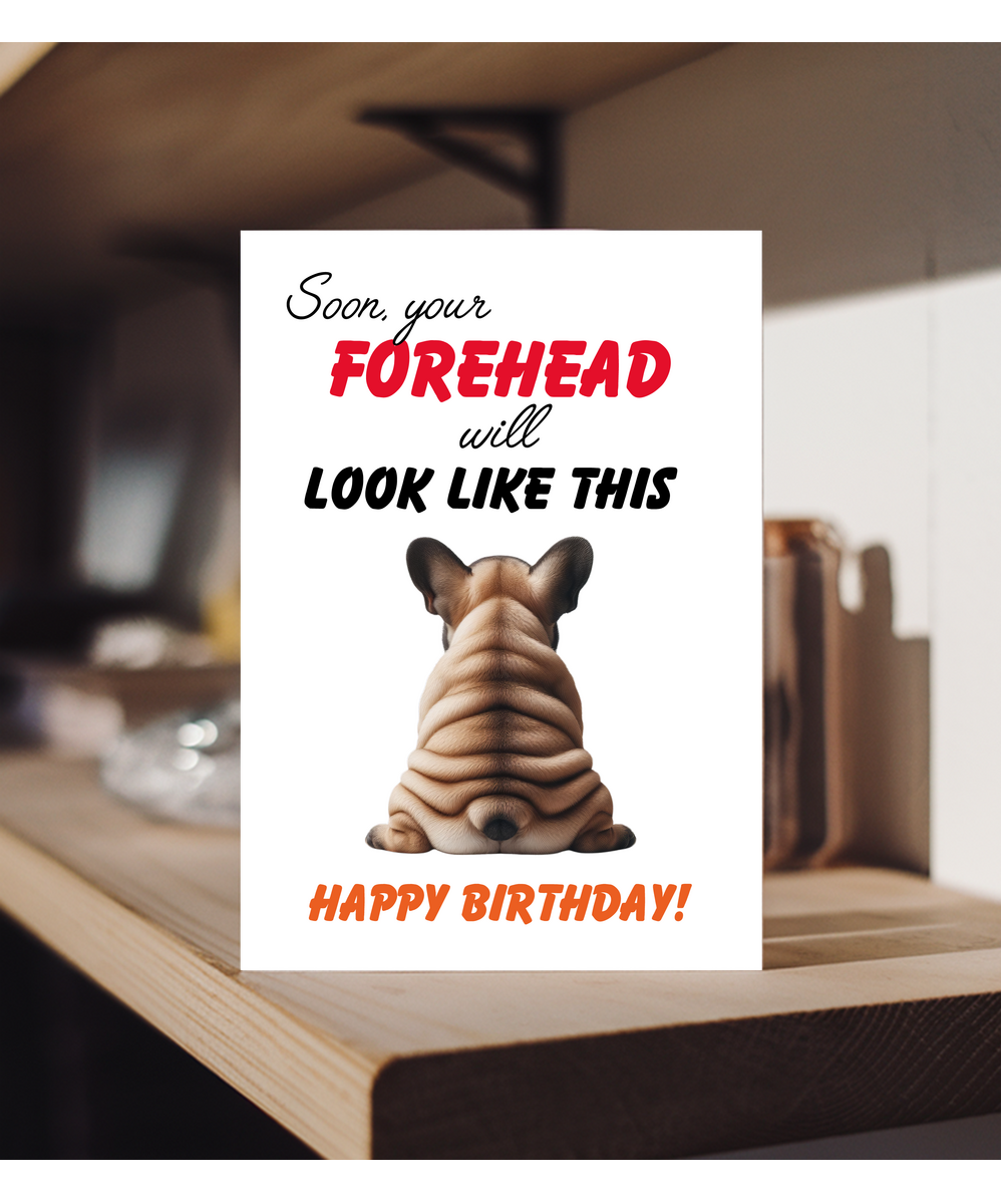 Funny Aging Birthday Card Soon Your Forehead Is Going to Look Like This