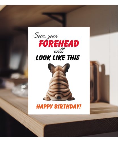 Funny Aging Birthday Card Soon Your Forehead Is Going to Look Like This