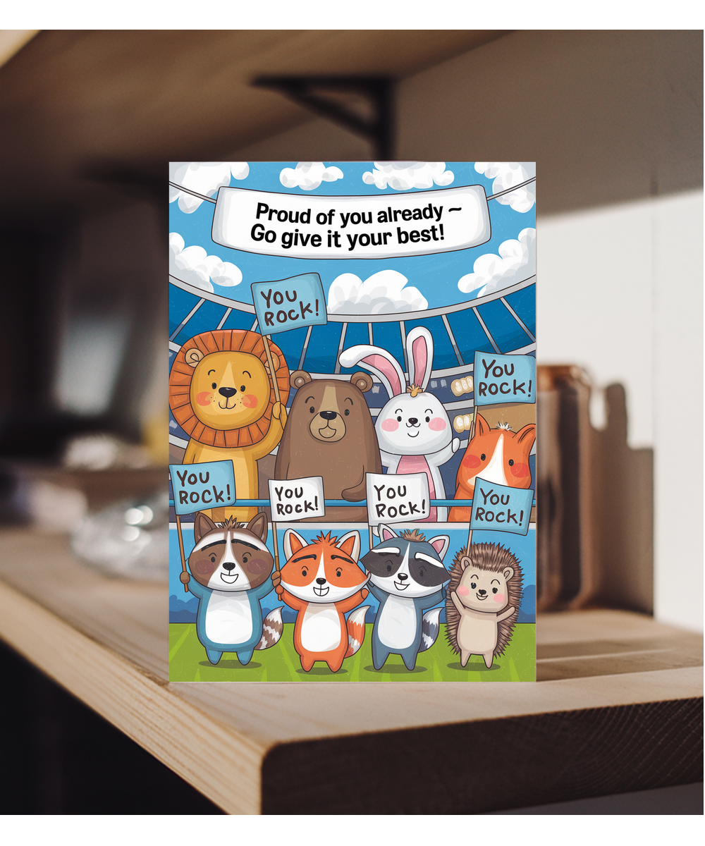 Good Luck Card for child Proud of You Already Go Give It Your Best