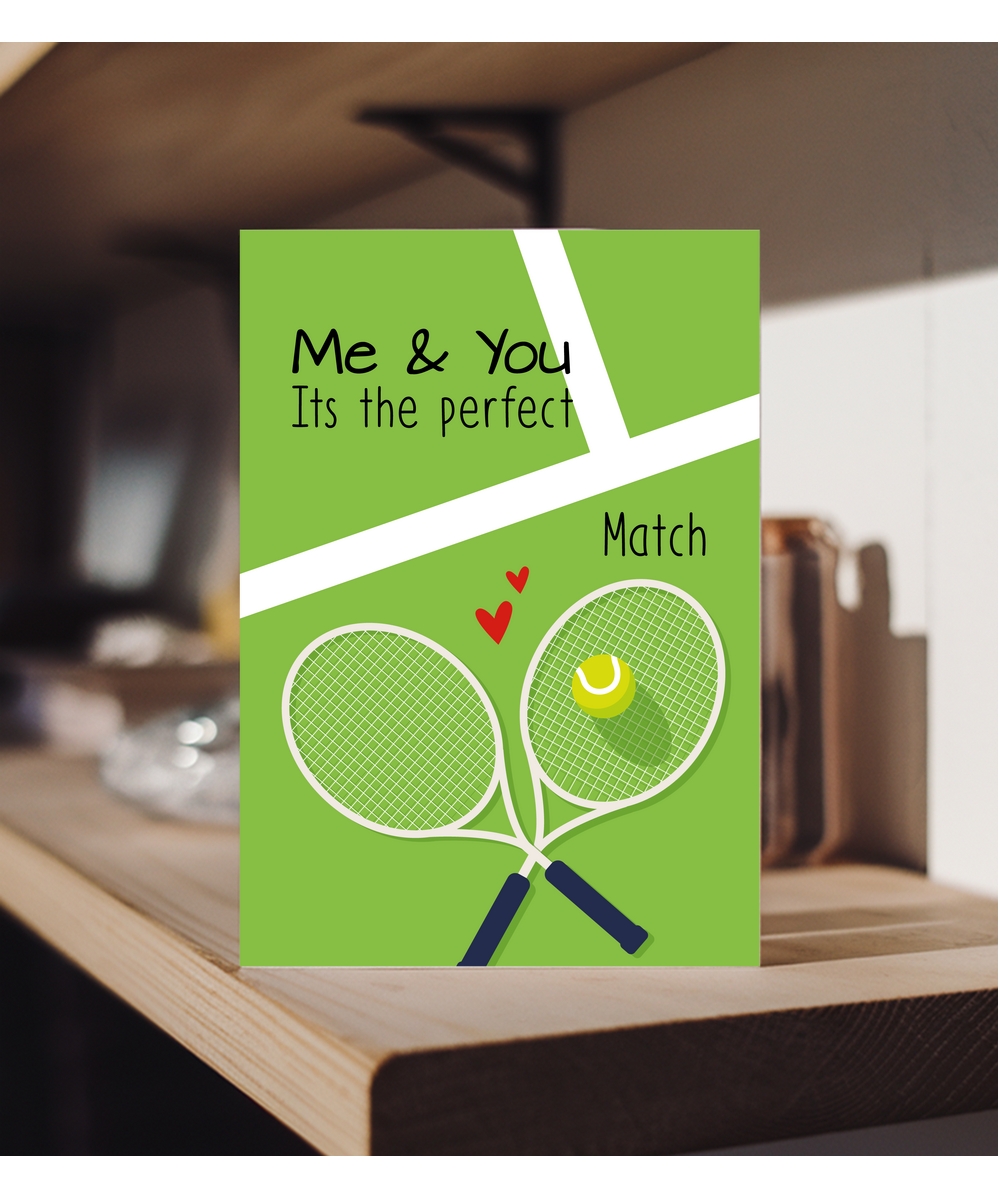 Funny Valentines Day Card for Tennis Doubles Partner Its the Perfect Match