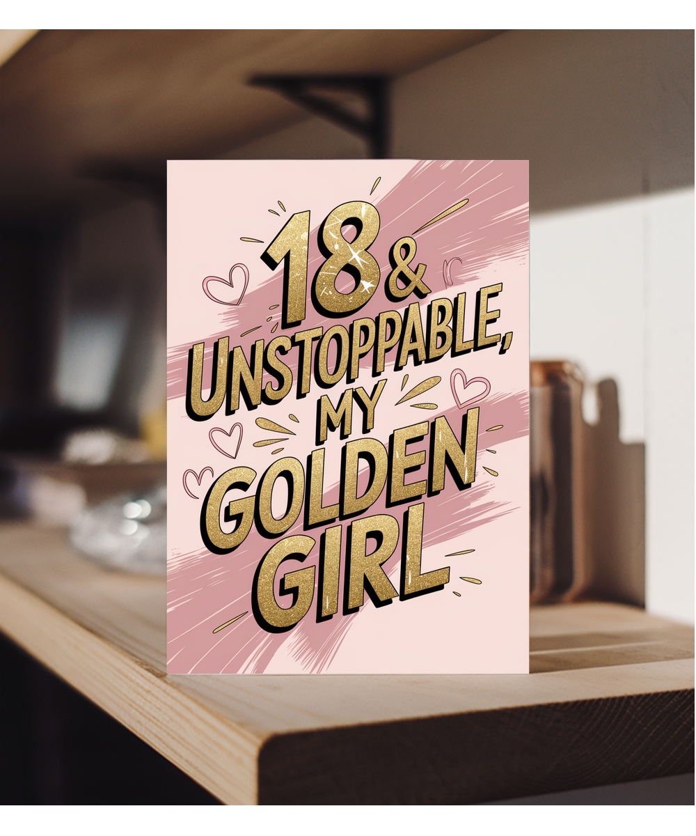 18th Birthday Card My Golden Girl