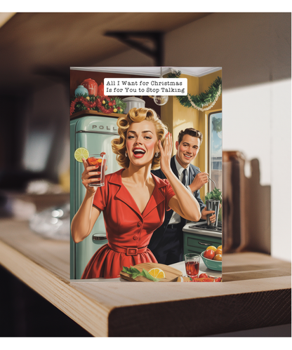 funny vintage christmas stop talking