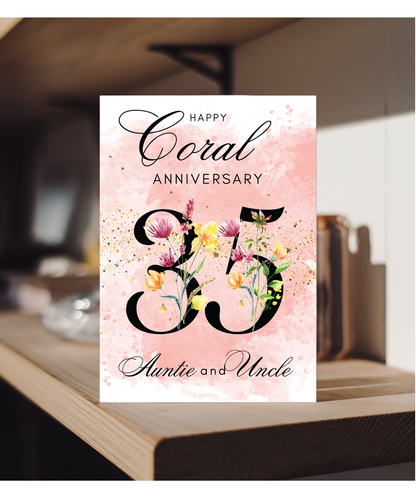A5 Coral anniversary Auntie and Uncle