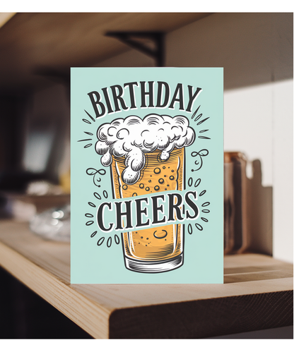 Birthday Cheers card for him craft beer pint