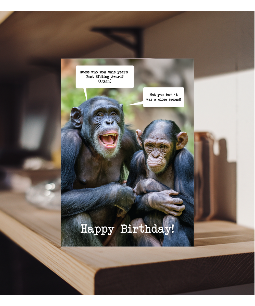 Birthday card guess who won best sibling award