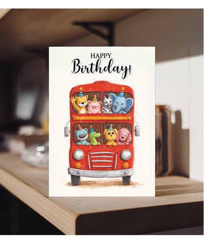 Happy Birthday animal bus