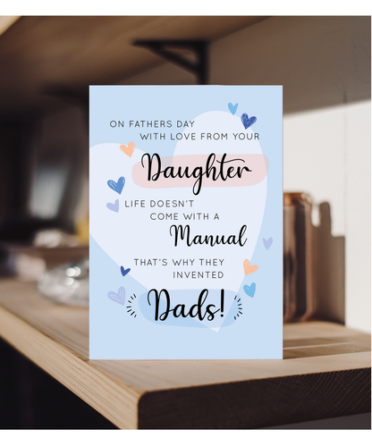 Happy Fathers Day Card Heartfelt Message from Daughter for Dad Grandad Husband