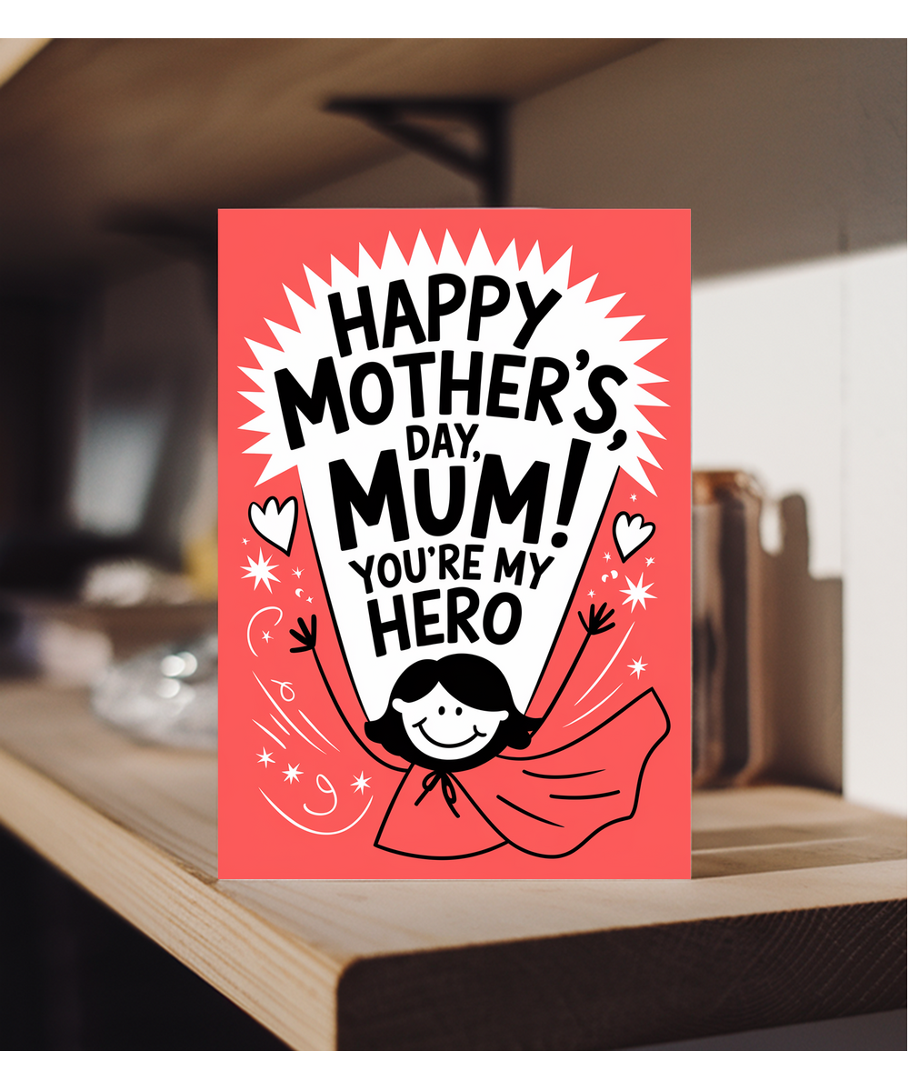 Mother's Day Card Mum You're My Hero from son