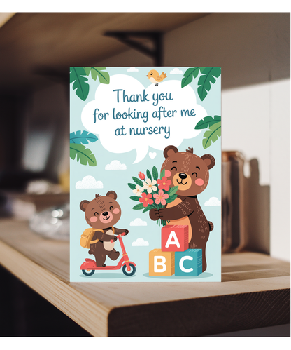Thank you for looking after me at nursery