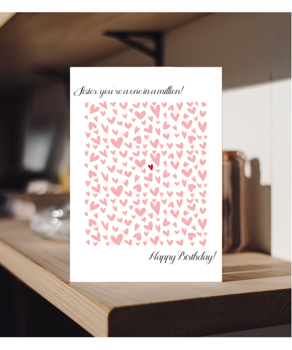 Birthday card sister you're one in a million