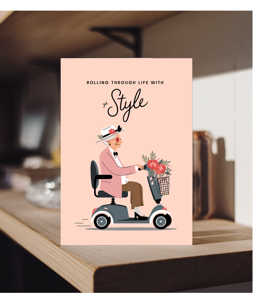 Funny Birthday Card Rolling Through Life with Style