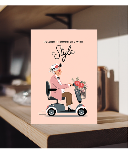 Funny Birthday Card Rolling Through Life with Style