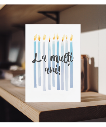 blue candles happy birthday La mulți ani! Romanian