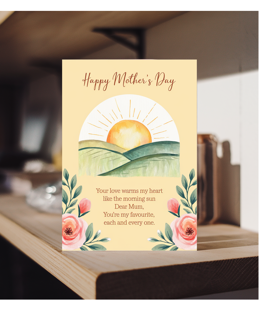 Mother's Day Card Dear mum poem sun from son