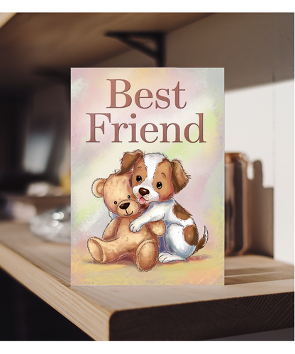 Best Friend - Puppy with a Teddy Bear