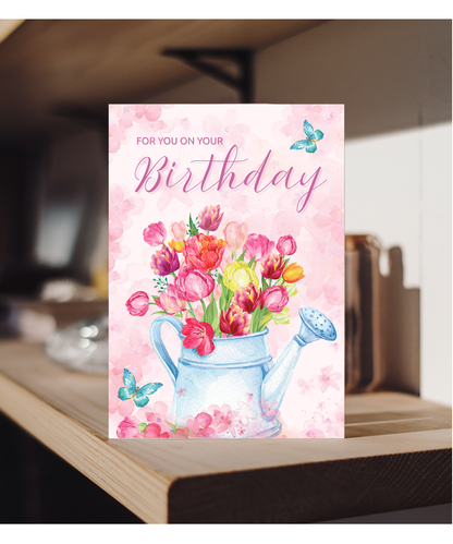 Especially for you on your birthday Floral Watering Can