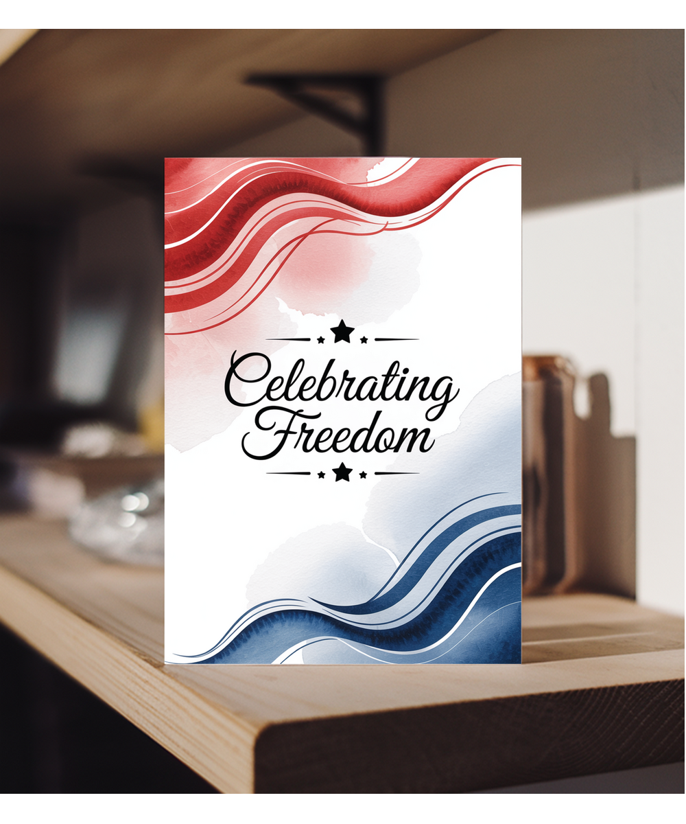 celebrating freedom Watercolour red and blue