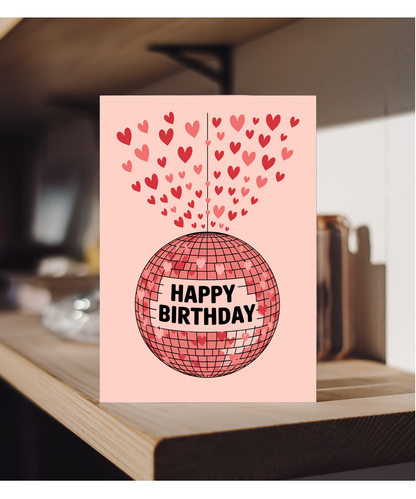 Happy Birthday Card disco ball