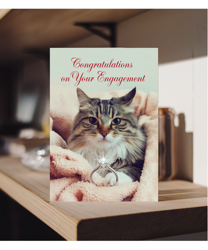 Congratulations on Your Engagement with Cat with a Ring
