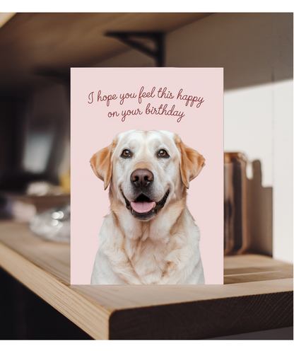 Happy Birthday Card Funny Dog feel happy Labrador