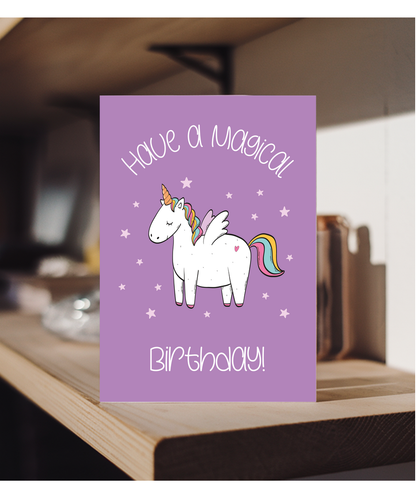 Childrens Unicorn Birthday Card Have a Magical Birthday