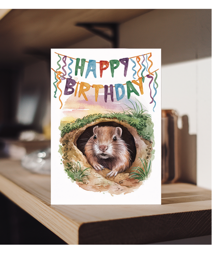 Happy Birthday cute gopher watercolour
