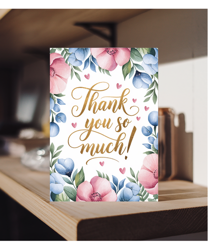Thank You So Much Card floral Roses design