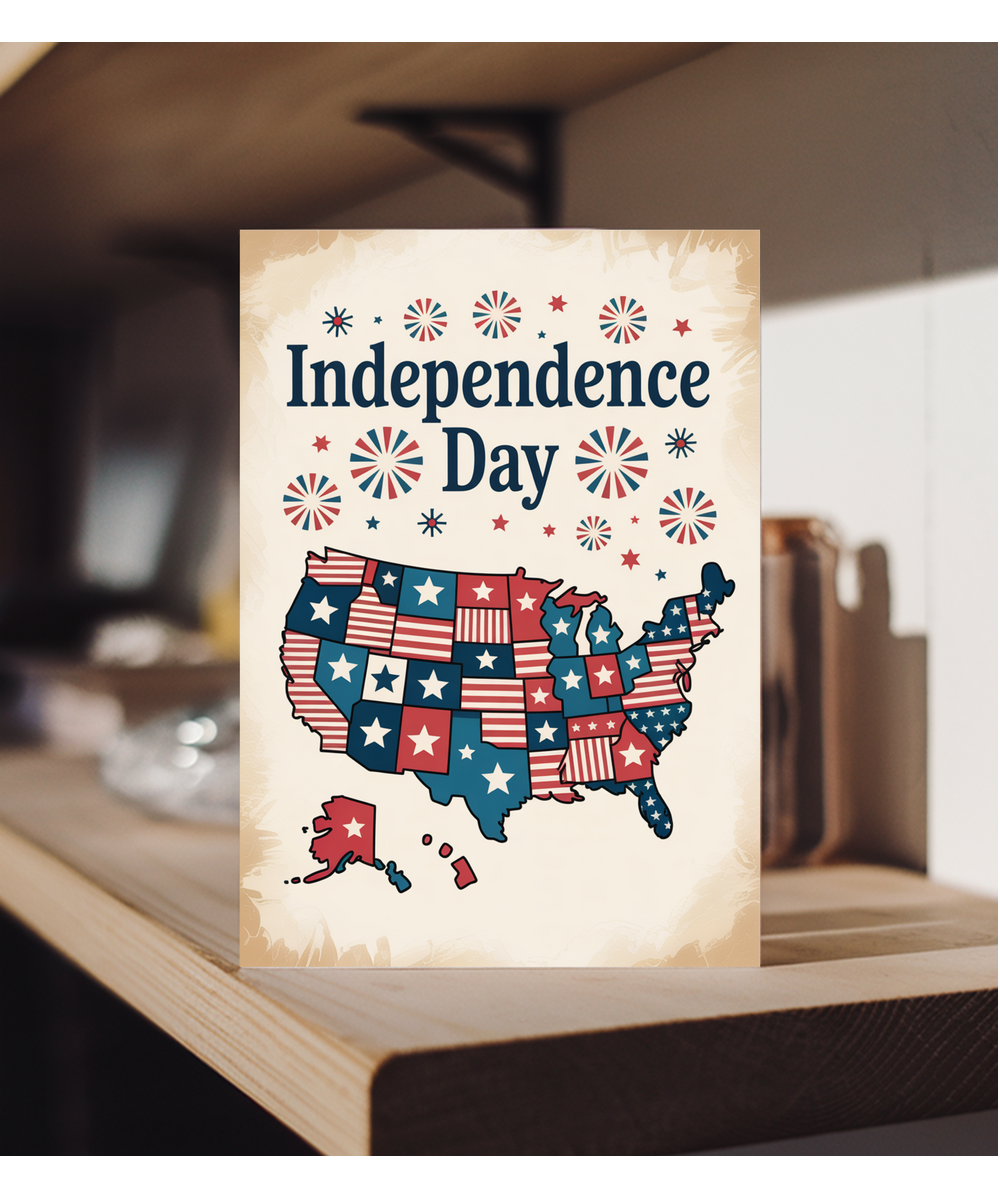 Independance day map of america