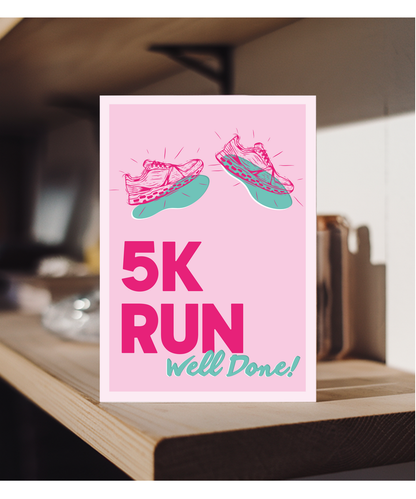 Motivational Well Done Card for Beginner Runner Completing 5km