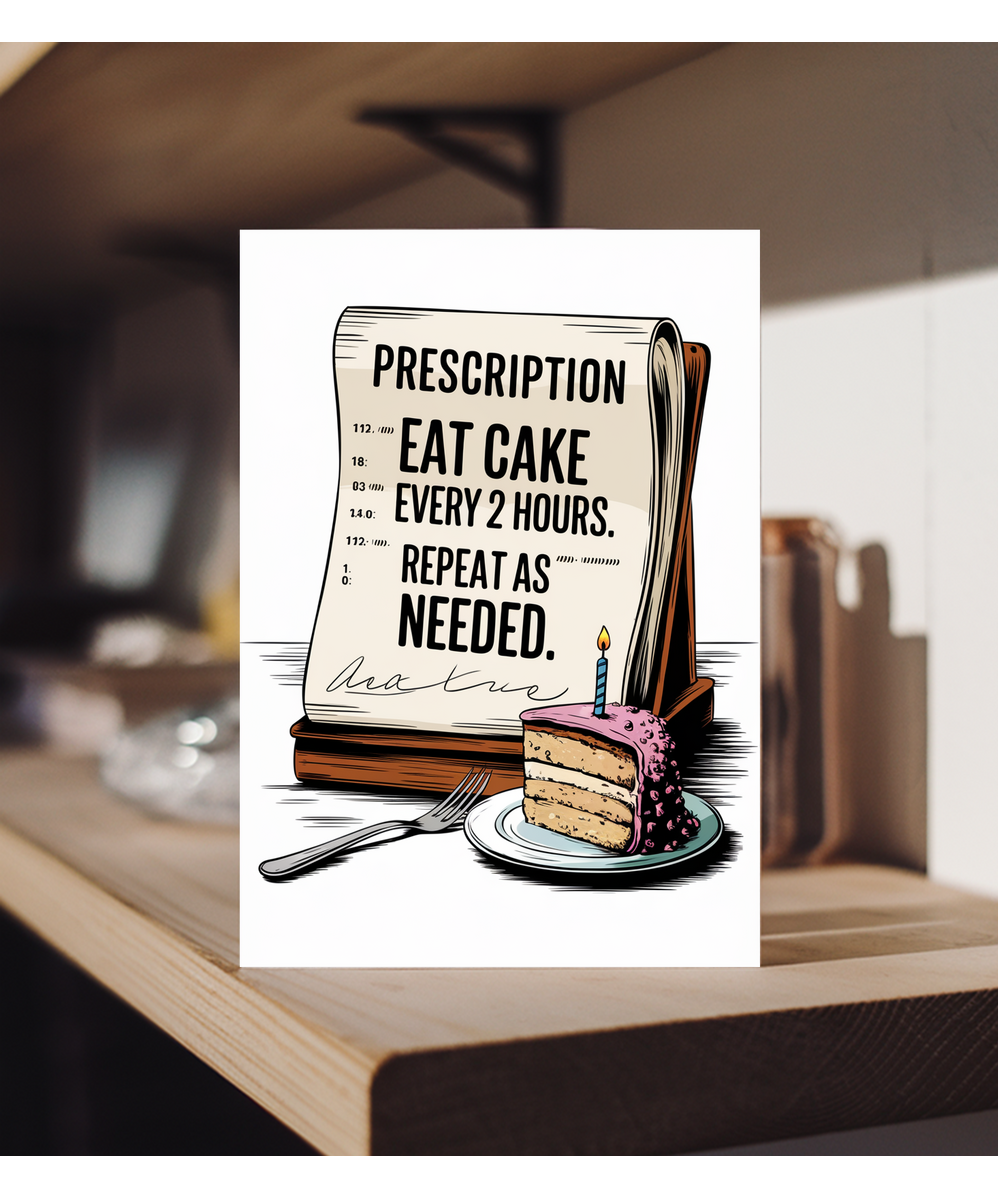 Nurse Birthday Card Your Prescription Today Cake and Lots of It