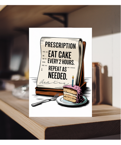 Nurse Birthday Card Your Prescription Today Cake and Lots of It