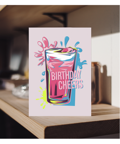Birthday Cheers Card for woman man pint glass