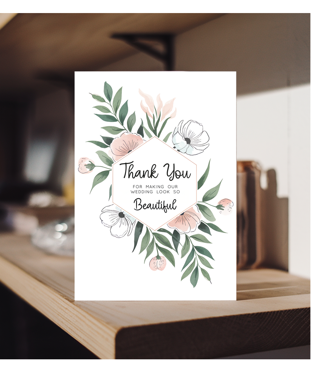 Wedding Decoration Thank You Card for Making Our Wedding Look So Beautiful