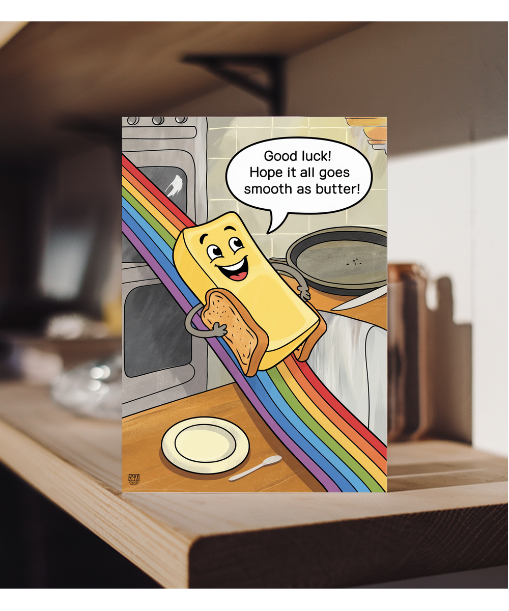 Good Luck Card Hope It All Goes Smooth as Butter