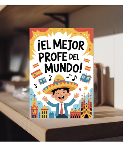 Thank you Card for Spanish Teacher El Mejor Profe del Mundo