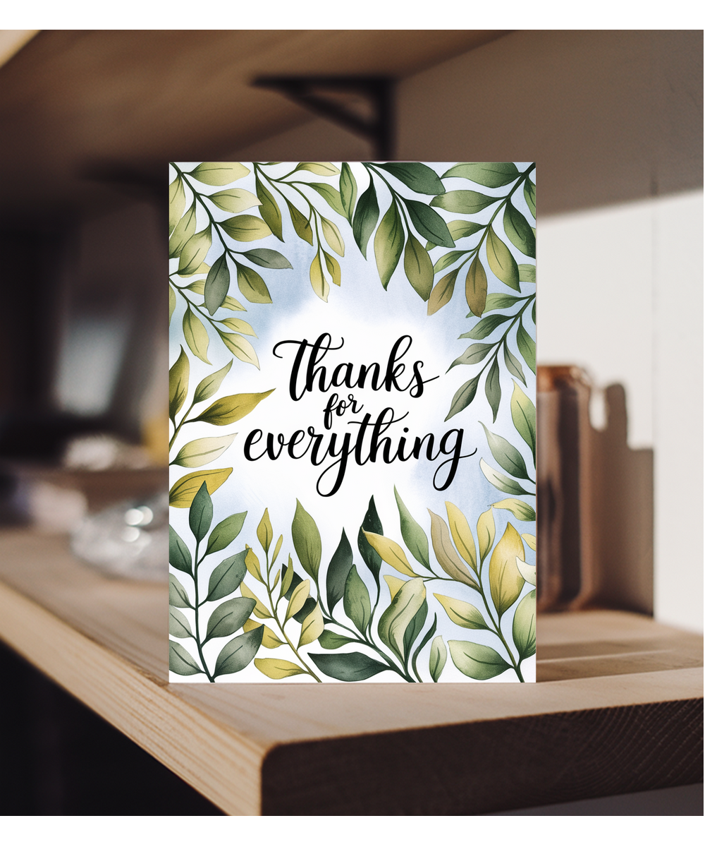 Thanks for Everything Card for mum dad